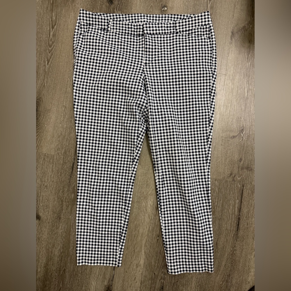 Old Navy Pixie Black White Gingham Plaid Pant Size 16 Academia Career Office - Picture 2 of 10